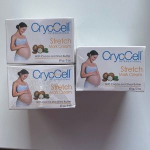 Cryo-Cell Stretch Mark Cream made with Cocoa and Shea butter.